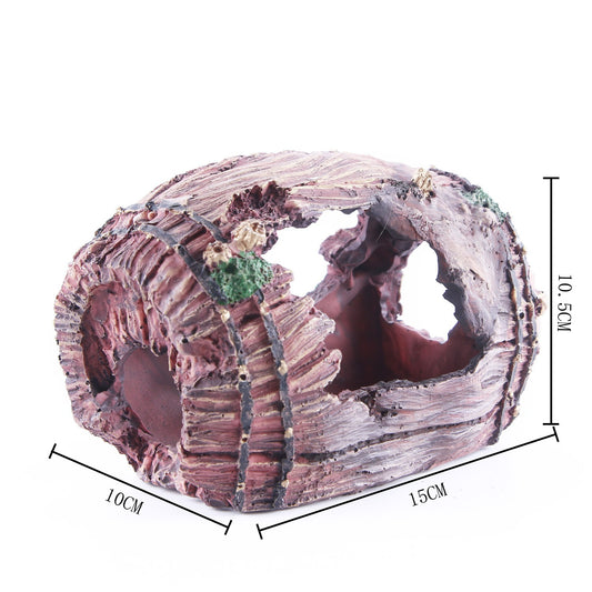 Resin Barrel Aquarium Ornament Decoration