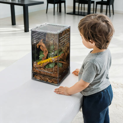 Acrylic Reptile Cage - Lizard/Spider/Insect Feeding Terrarium