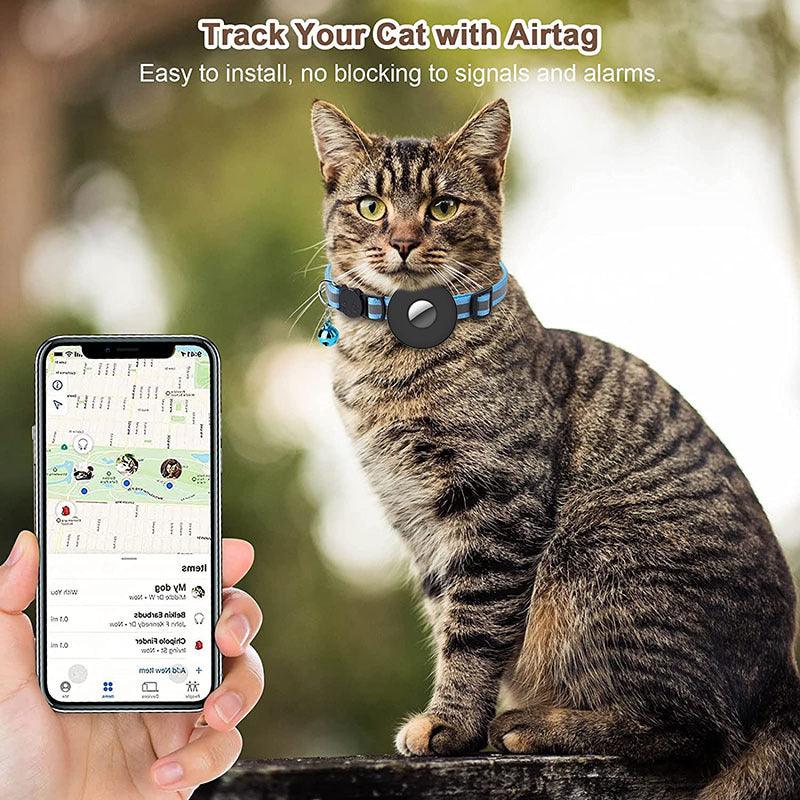 Reflective Adjustable Anti-Lost Pet Collar With Airtag Compatibility