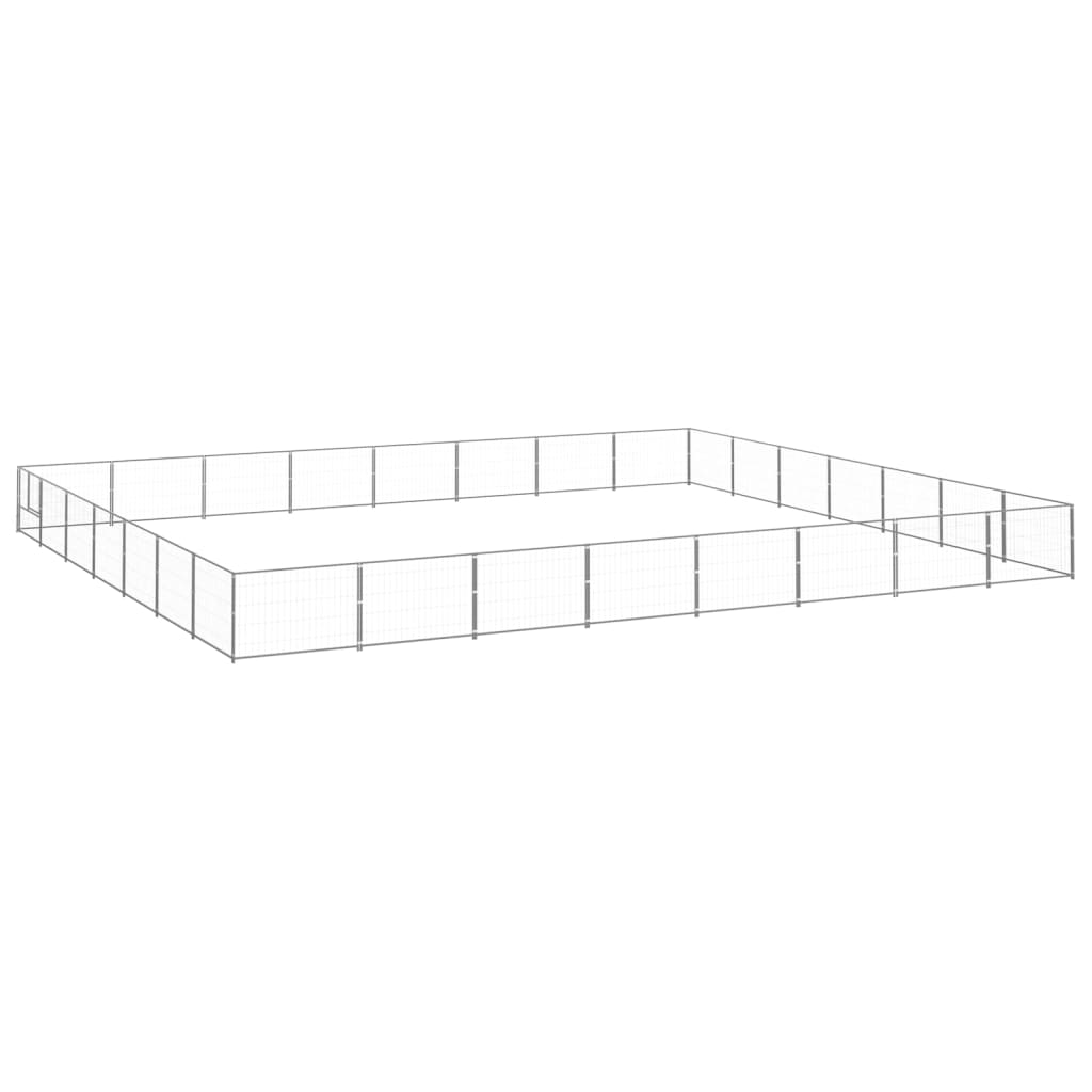 NNEVL Dog Kennel Silver 56 m² Steel-0