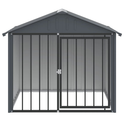 NNEVL Dog House with Roof Black 117x103x102 cm Galvanised Steel-2