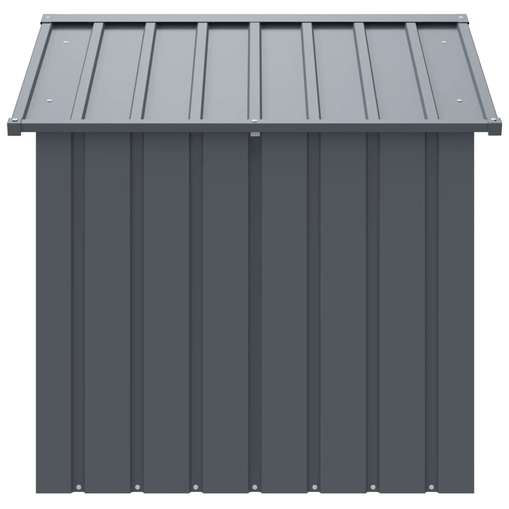 NNEVL Dog House with Roof Black 117x103x102 cm Galvanised Steel-3