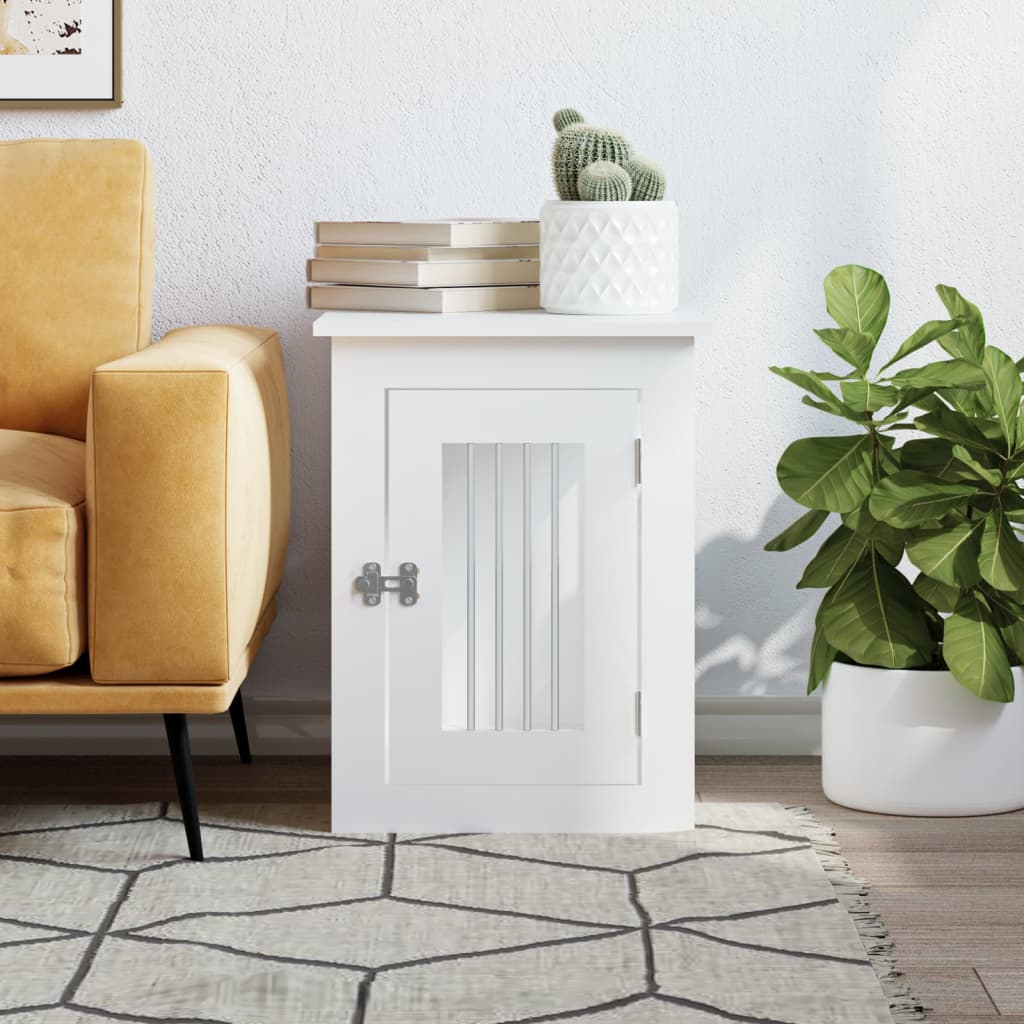NNEVL Dog Crate Furniture White 45x62x59 cm Engineered Wood-2