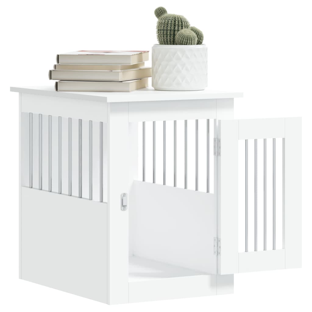 NNEVL Dog Crate Furniture White 45x62x59 cm Engineered Wood-4