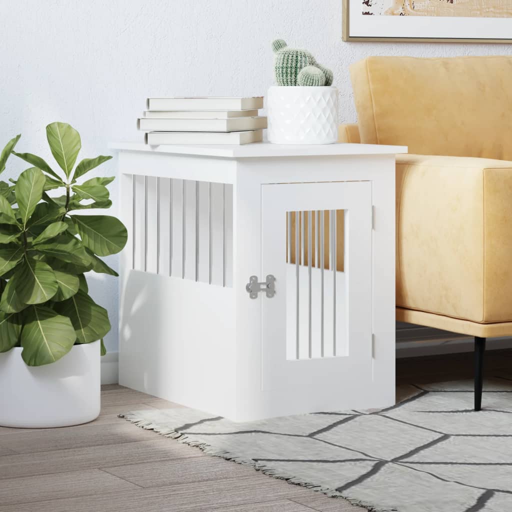 NNEVL Dog Crate Furniture White 45x62x59 cm Engineered Wood-0