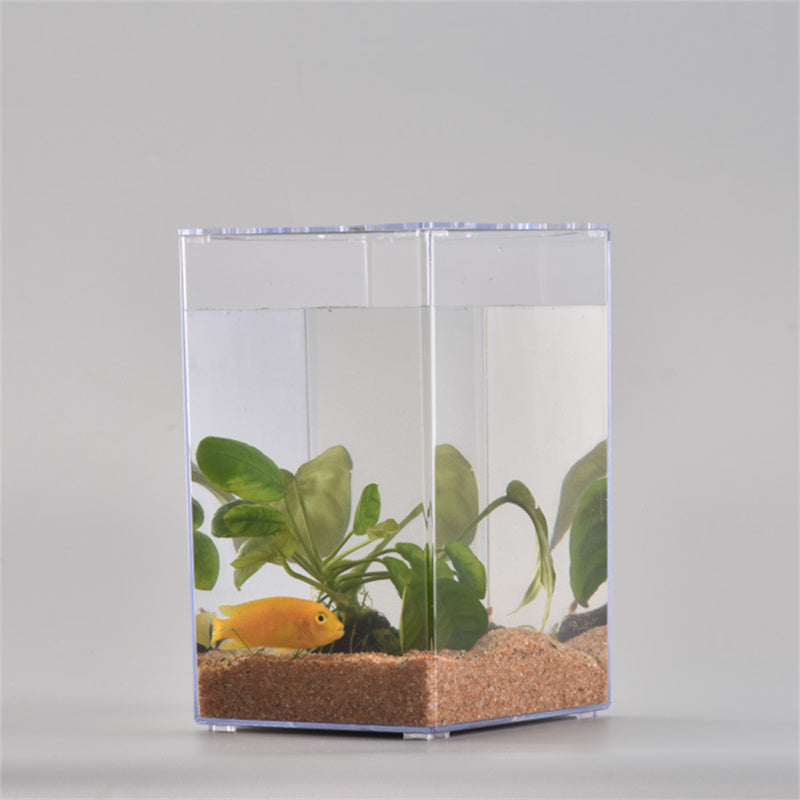 Desktop Creative Fish Tank Acrylic Transparent Plastic Fish Box Simple Ecological Tank