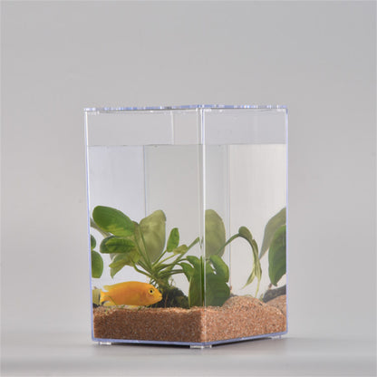 Desktop Creative Fish Tank Acrylic Transparent Plastic Fish Box Simple Ecological Tank