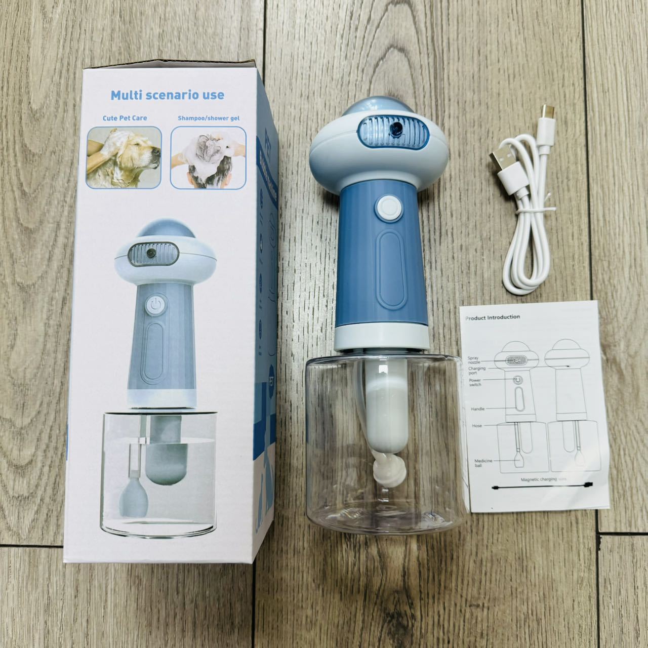 Pet Cleaning Bathing Automatic Pet Shower Foaming Machine Cat Dog Bath Solution Foaming Machine Electric Bubble Machine