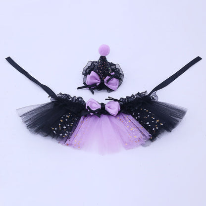 Little Pet Halloween Party Dress Up Supplies Guinea Pig Lizard Rabbit Hat Climbing Pet Kuromi Puffy Skirt