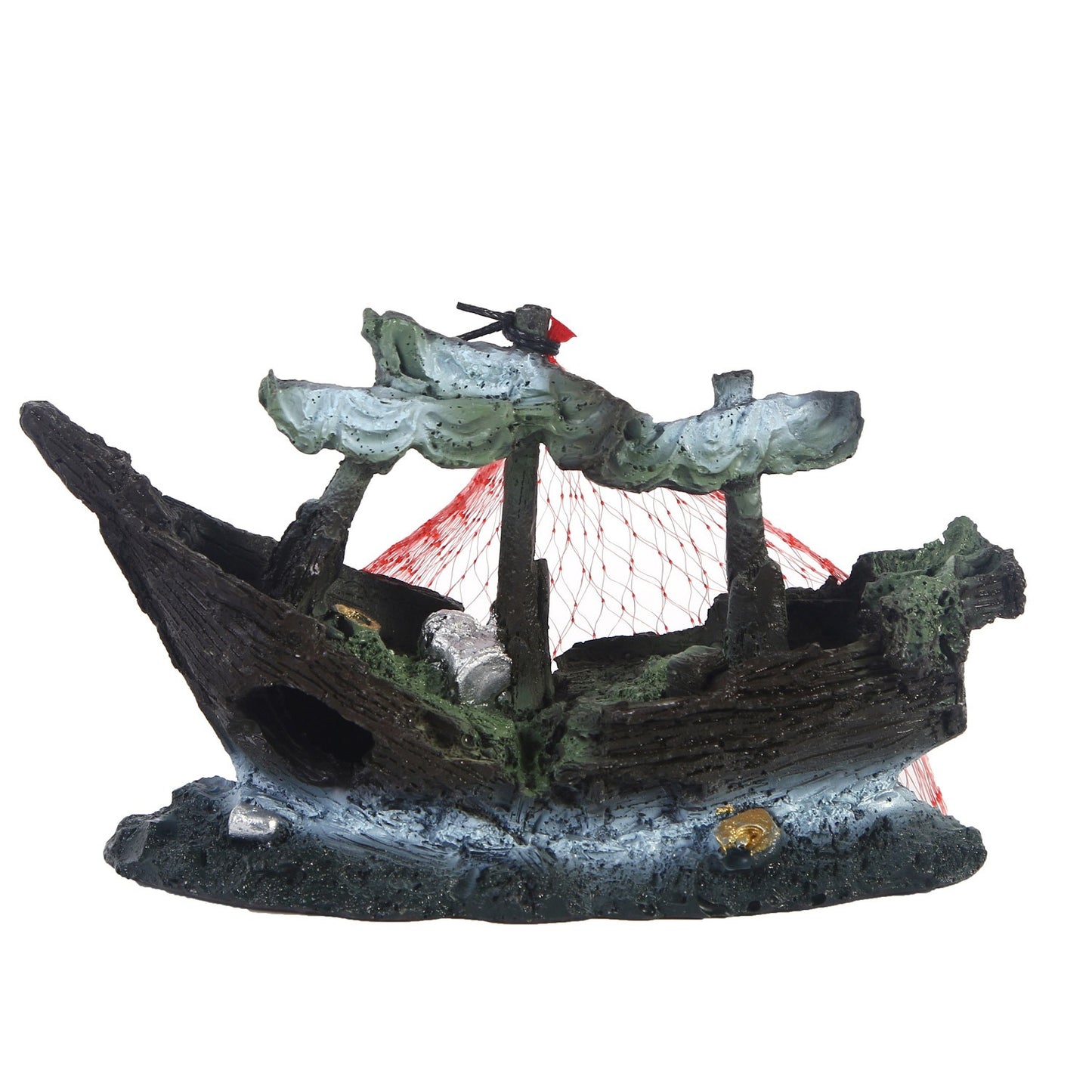 Ship fish tank resin water grass landscape decoration