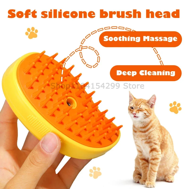Steam Pet Grooming Brush Comb – Gentle Detangling Tool