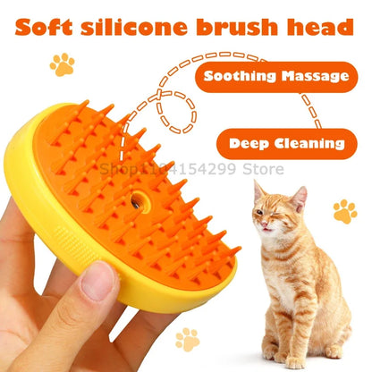 Steam Pet Grooming Brush Comb – Gentle Detangling Tool