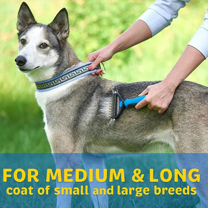 Dual-Sided Pet Deshedding Comb – Stainless Steel Teeth