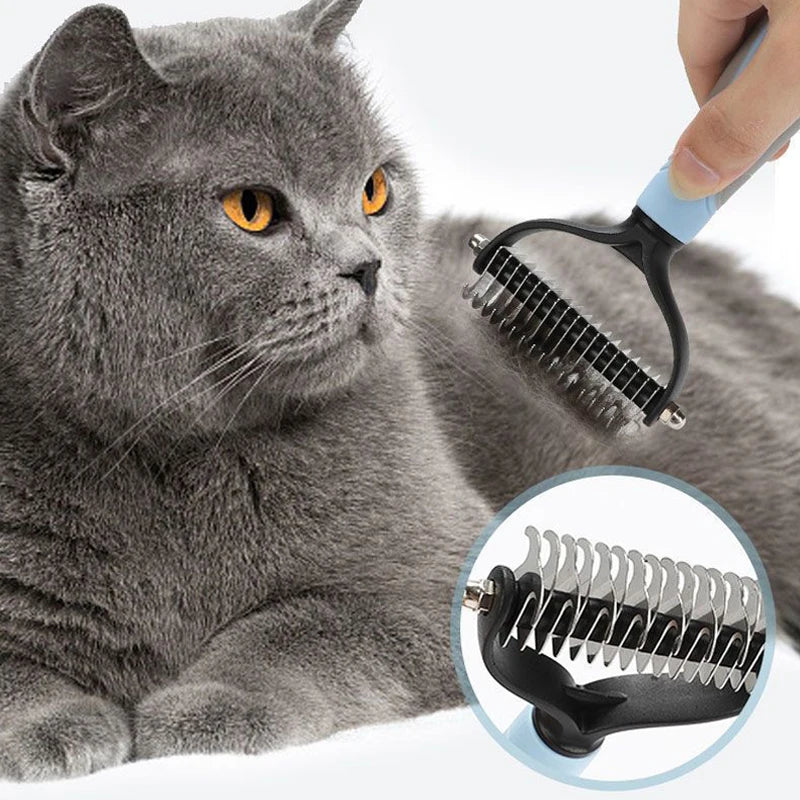 Pet Deshedding Brush Comb – Dual-Sided Dematting Tool