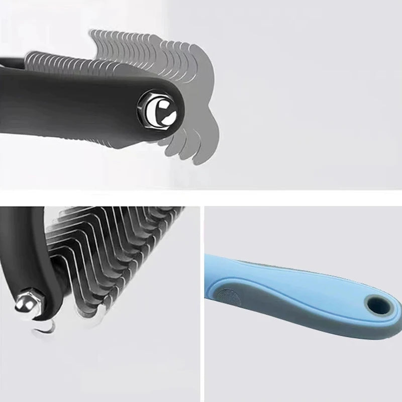 Pet Deshedding Brush Comb – Dual-Sided Dematting Tool