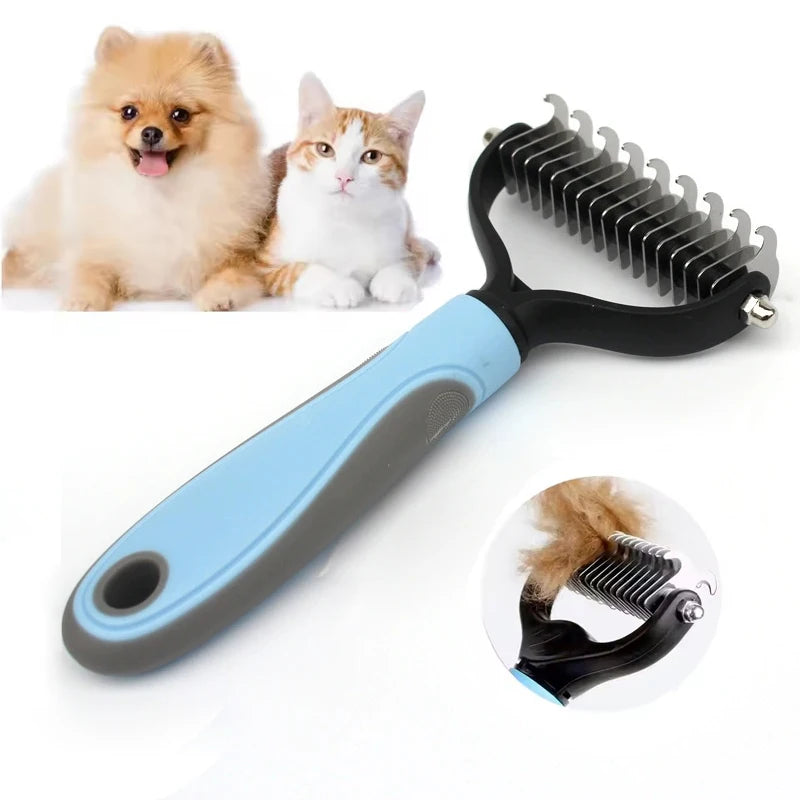 Pet Deshedding Brush Comb – Dual-Sided Dematting Tool