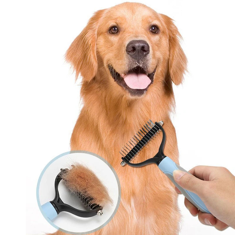 Pet Deshedding Brush Comb – Dual-Sided Dematting Tool