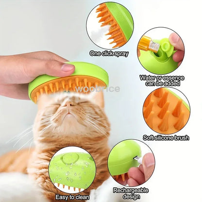 Steam Pet Grooming Brush Comb – Gentle Detangling Tool