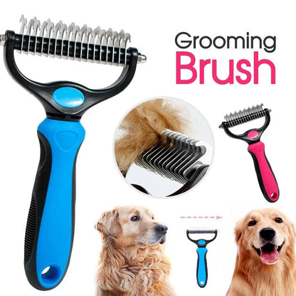 Dual-Sided Pet Deshedding Comb – Stainless Steel Teeth