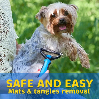 Dual-Sided Pet Deshedding Comb – Stainless Steel Teeth