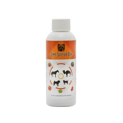 Lime Sulfur Dip – Concentrated Sulfur Solution for Itchy Skin, Mange, Ringworm & Dermatitis – Safe for Dogs, Cats, Puppies, Kittens, Horses, and Livestock